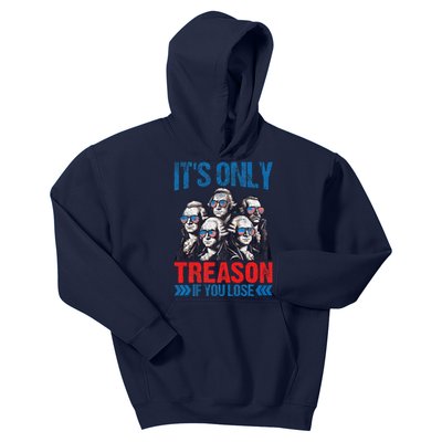 Its Only Treason If You Lose Funny Patriotic American Flag Kids Hoodie