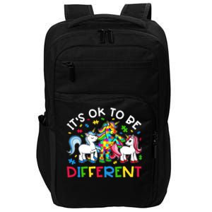 ItS Ok To Be Different Unicorn Puzzle Autism Awareness Gift Impact Tech Backpack