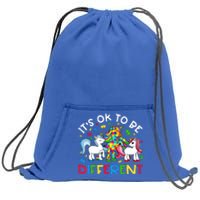 ItS Ok To Be Different Unicorn Puzzle Autism Awareness Gift Sweatshirt Cinch Pack Bag