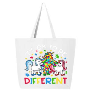 ItS Ok To Be Different Unicorn Puzzle Autism Awareness Gift 25L Jumbo Tote