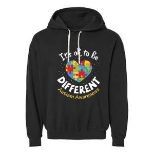 ItS Ok To Be Different Autism Awareness Garment-Dyed Fleece Hoodie