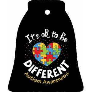 ItS Ok To Be Different Autism Awareness Ceramic Bell Ornament