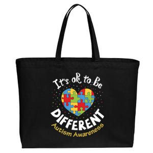 ItS Ok To Be Different Autism Awareness Cotton Canvas Jumbo Tote