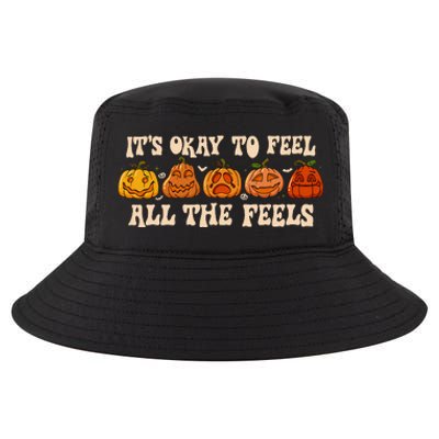 ItS Okay To Feel Mental Health Fall Pumpkin Halloween Cool Comfort Performance Bucket Hat