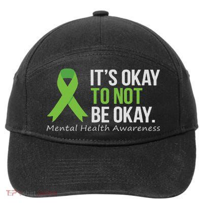 Its Okay To Not Be Okay Mental Health Awareness Ribbon 7-Panel Snapback Hat