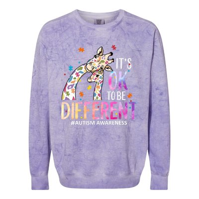 Its Ok To Be Different Autism Awareness Acceptance Be Kind Colorblast Crewneck Sweatshirt