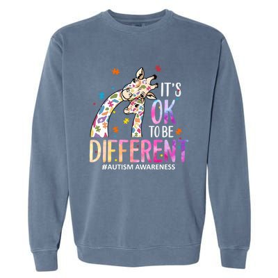 Its Ok To Be Different Autism Awareness Acceptance Be Kind Garment-Dyed Sweatshirt