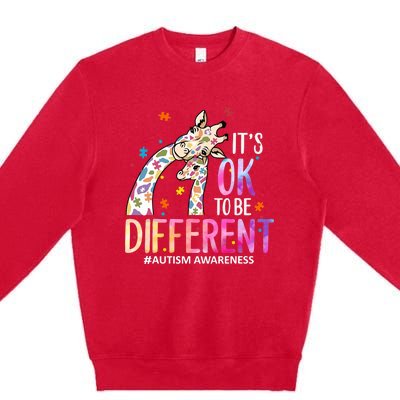 Its Ok To Be Different Autism Awareness Acceptance Be Kind Premium Crewneck Sweatshirt