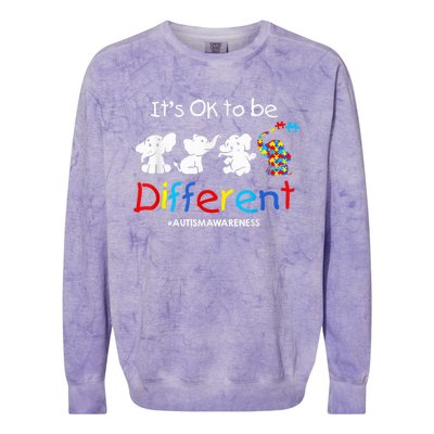 Its Ok To Be Different Autism Awareness Acceptance Wo Kid Colorblast Crewneck Sweatshirt