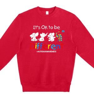 Its Ok To Be Different Autism Awareness Acceptance Wo Kid Premium Crewneck Sweatshirt