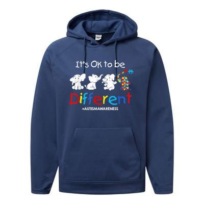 Its Ok To Be Different Autism Awareness Acceptance Wo Kid Performance Fleece Hoodie