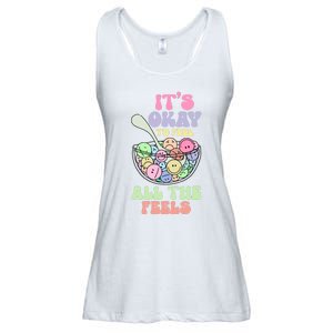 Its Okay To Feel All Feels Psychologists Ladies Essential Flowy Tank