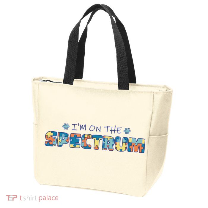 I'm On The Spectrum Autism Awareness Zip Tote Bag