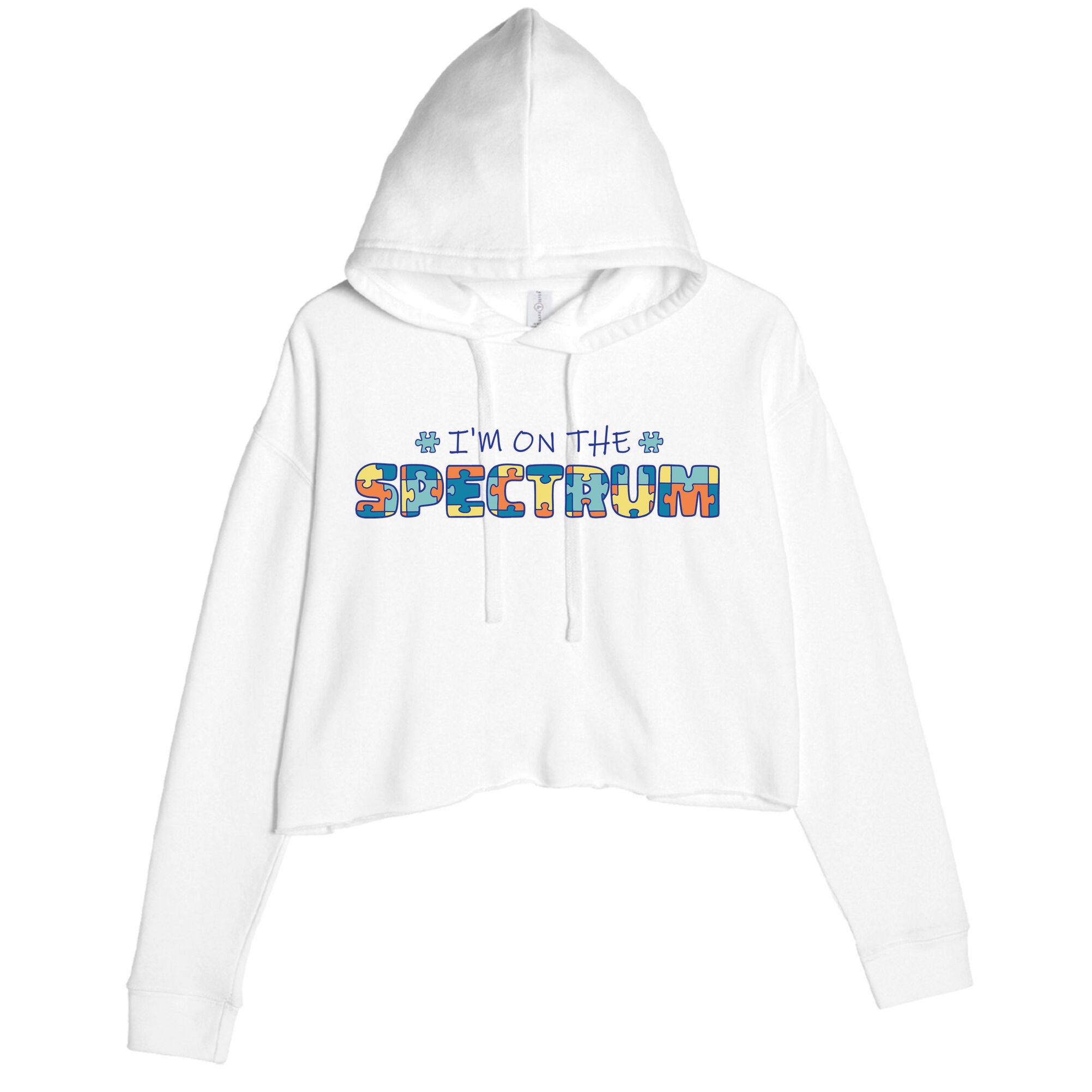 I'm On The Spectrum Autism Awareness Crop Fleece Hoodie