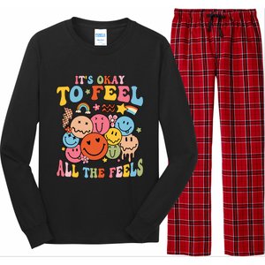 ItS Okay To Feel All The Feel Tal Health Emotions Gift Long Sleeve Pajama Set