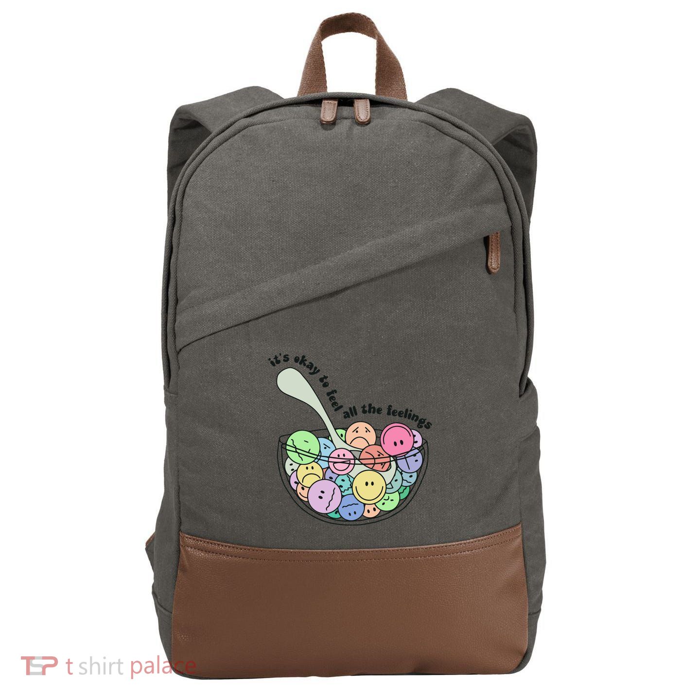 Its Okay To Feel All The Feelings Cotton Canvas Backpack