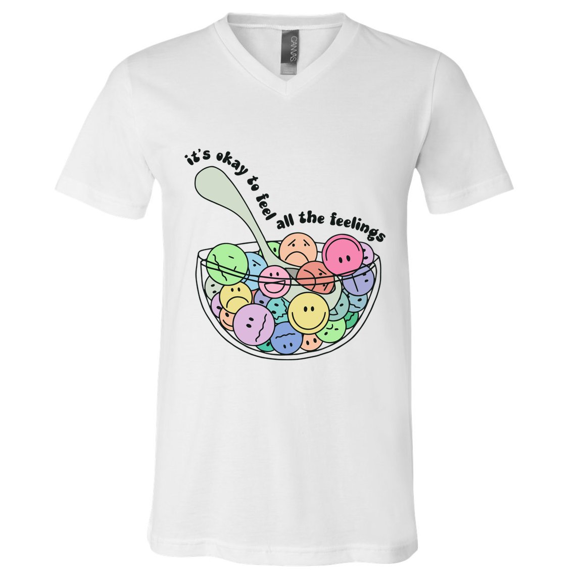 Its Okay To Feel All The Feelings V-Neck T-Shirt