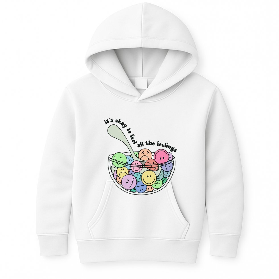Its Okay To Feel All The Feelings Kids Hoodie