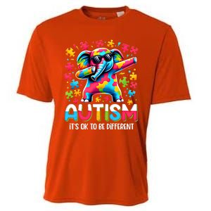 It’S Ok To Be Different Autism Awareness Dabbing Elephant Gift Cooling Performance Crew T-Shirt