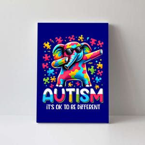 It’S Ok To Be Different Autism Awareness Dabbing Elephant Gift Canvas