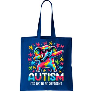 It’S Ok To Be Different Autism Awareness Dabbing Elephant Gift Tote Bag