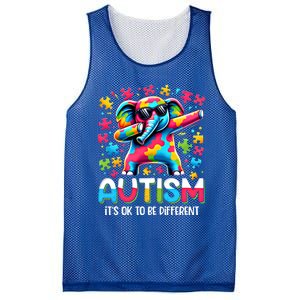 It’S Ok To Be Different Autism Awareness Dabbing Elephant Gift Mesh Reversible Basketball Jersey Tank