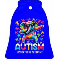 It’S Ok To Be Different Autism Awareness Dabbing Elephant Gift Ceramic Bell Ornament