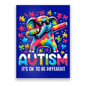 It’S Ok To Be Different Autism Awareness Dabbing Elephant Gift Poster