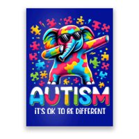 It’S Ok To Be Different Autism Awareness Dabbing Elephant Gift Poster