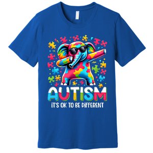 It’S Ok To Be Different Autism Awareness Dabbing Elephant Gift Premium T-Shirt