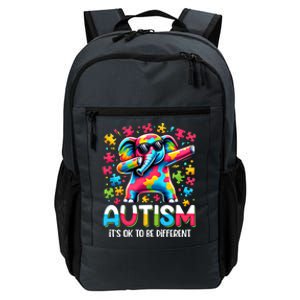 It’S Ok To Be Different Autism Awareness Dabbing Elephant Gift Daily Commute Backpack