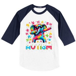 It’S Ok To Be Different Autism Awareness Dabbing Elephant Gift Baseball Sleeve Shirt