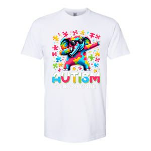 It’S Ok To Be Different Autism Awareness Dabbing Elephant Gift Softstyle CVC T-Shirt