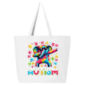 It’S Ok To Be Different Autism Awareness Dabbing Elephant Gift 25L Jumbo Tote