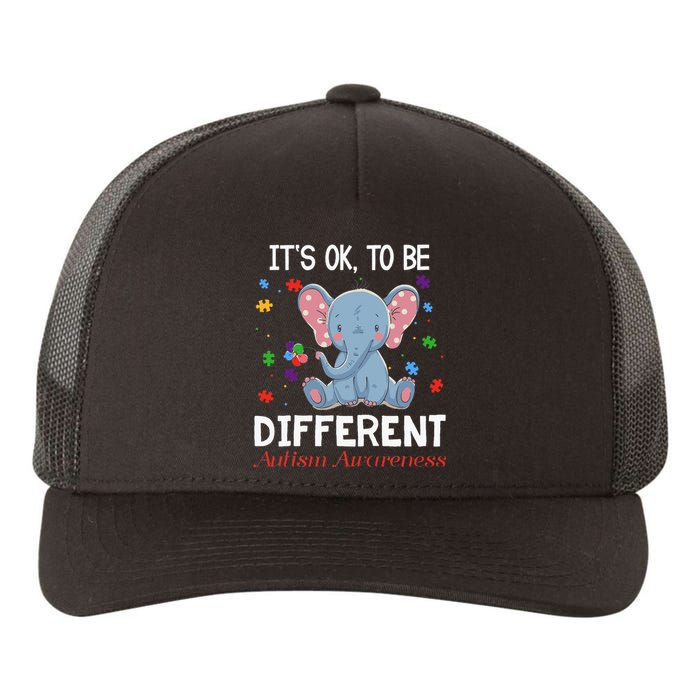 It's Ok To Be Different Elephant Autism Awareness Yupoong Adult 5-Panel Trucker Hat