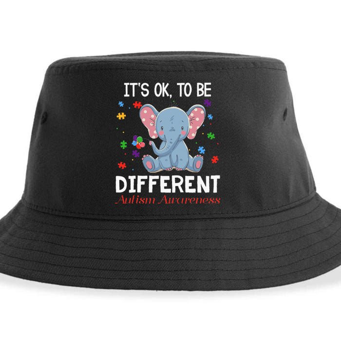 It's Ok To Be Different Elephant Autism Awareness Sustainable Bucket Hat