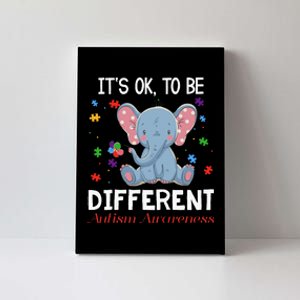 It's Ok To Be Different Elephant Autism Awareness Canvas