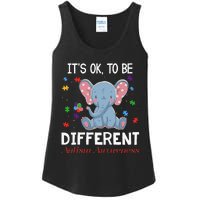 It's Ok To Be Different Elephant Autism Awareness Ladies Essential Tank