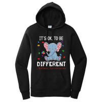 It's Ok To Be Different Elephant Autism Awareness Women's Pullover Hoodie