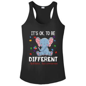 It's Ok To Be Different Elephant Autism Awareness Ladies PosiCharge Competitor Racerback Tank