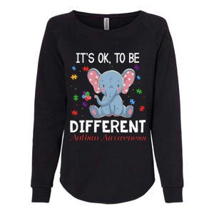 It's Ok To Be Different Elephant Autism Awareness Womens California Wash Sweatshirt