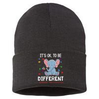 It's Ok To Be Different Elephant Autism Awareness Sustainable Knit Beanie