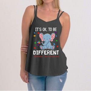 It's Ok To Be Different Elephant Autism Awareness Women's Strappy Tank