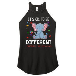 It's Ok To Be Different Elephant Autism Awareness Women's Perfect Tri Rocker Tank