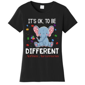 It's Ok To Be Different Elephant Autism Awareness Women's T-Shirt