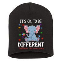 It's Ok To Be Different Elephant Autism Awareness Short Acrylic Beanie