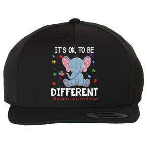 It's Ok To Be Different Elephant Autism Awareness Wool Snapback Cap