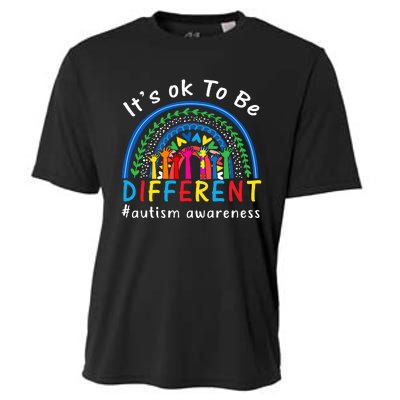 It's Ok To Be Different Autism Awareness Rainbow Cooling Performance Crew T-Shirt