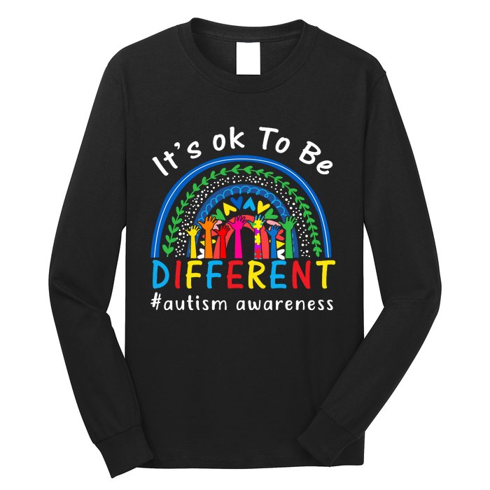 It's Ok To Be Different Autism Awareness Rainbow Long Sleeve Shirt