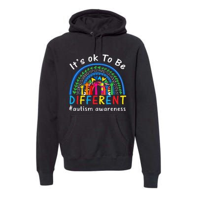 It's Ok To Be Different Autism Awareness Rainbow Premium Hoodie